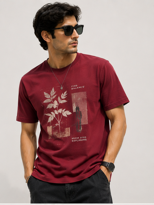 Red Botanical Graphic Tshirt