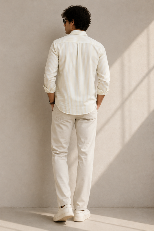 Cotton Yellow Stripe Shirt