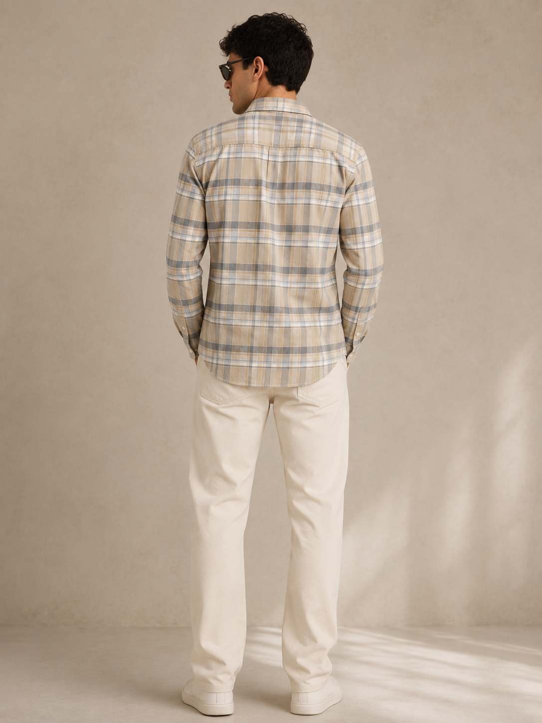 Cotton Ombre Casual Check Shirt