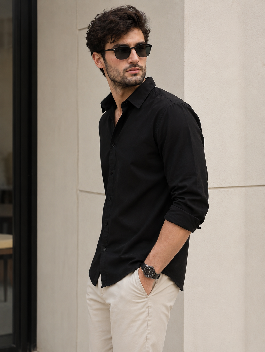 Black Solid Shirt