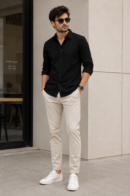 Black Solid Shirt