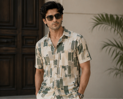 Olive Canvas Resort Shirt
