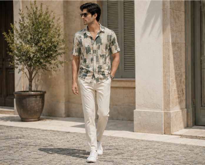 Olive Canvas Resort Shirt