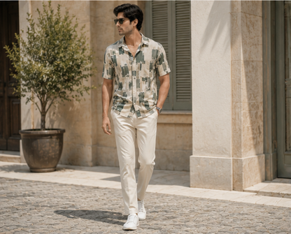 Olive Canvas Resort Shirt