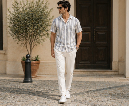 Coastal Blue Stripe Shirt