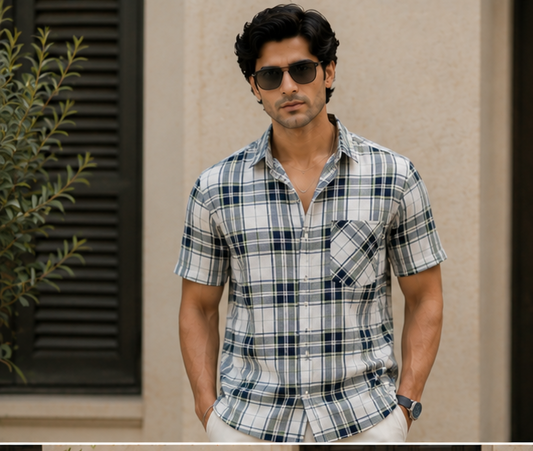 Navy heritage Check Shirt