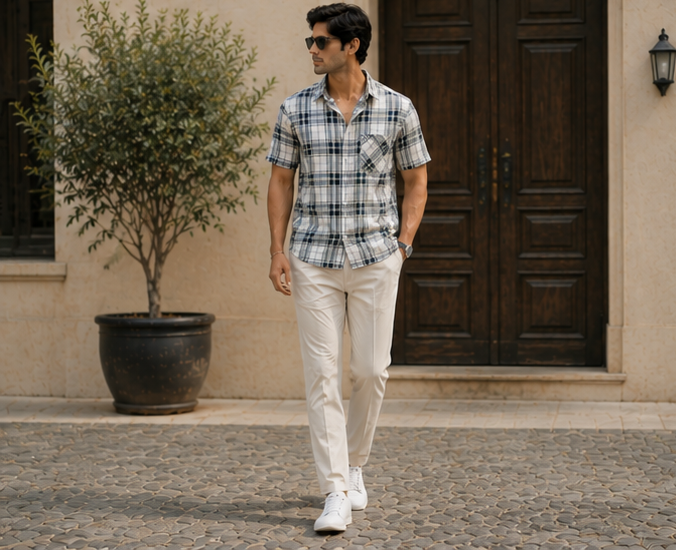 Navy heritage Check Shirt