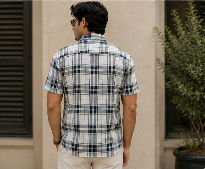 Navy heritage Check Shirt