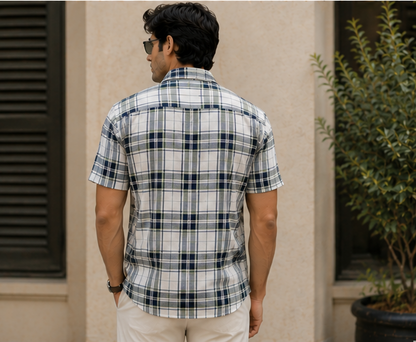 Navy heritage Check Shirt