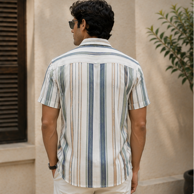 Sage and Sand Stripe Shirt