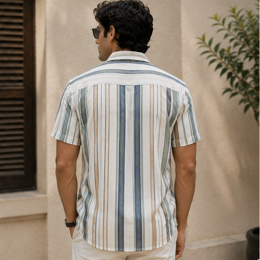 Sage and Sand Stripe Shirt