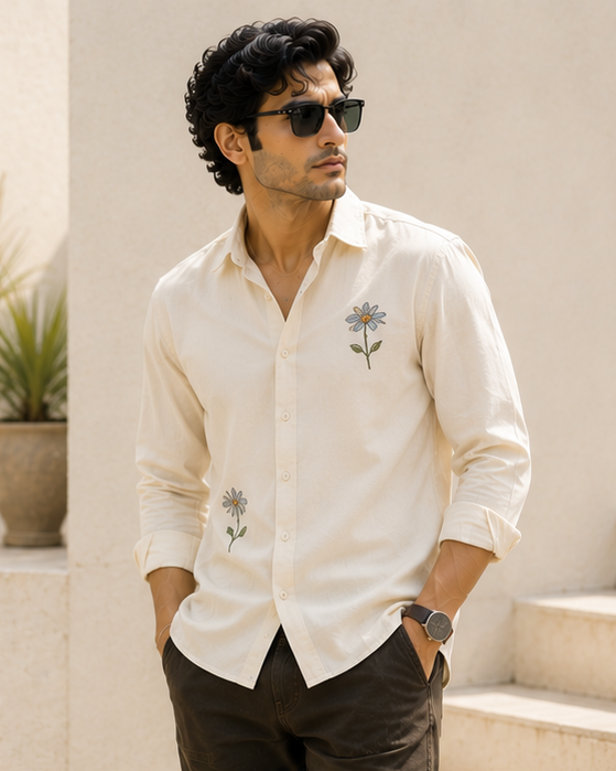 Ivory Embroidered Shirt