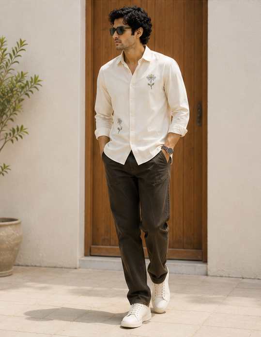 Ivory Embroidered Shirt