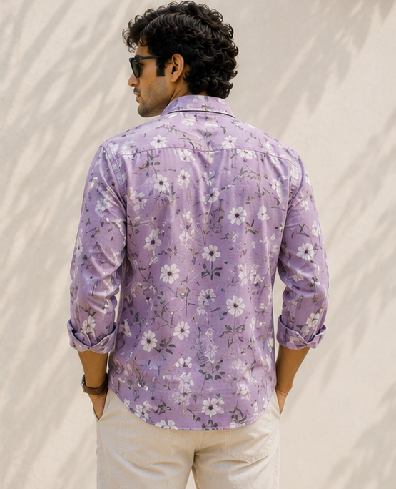 Lavender Meadow Floral Shirt