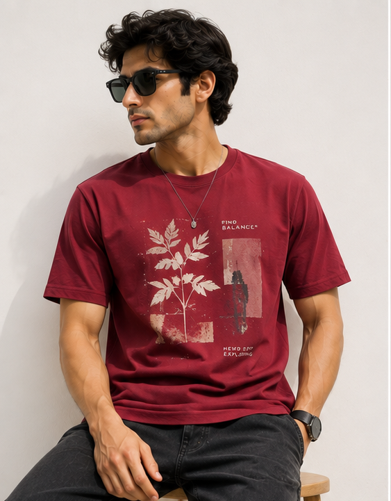 Red Botanical Graphic Tshirt