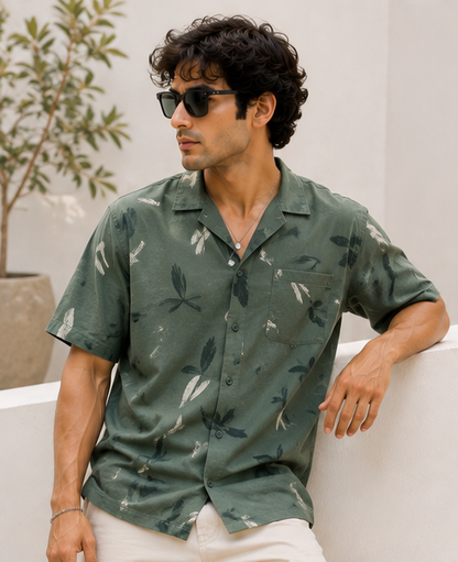 Forest Green Half Sleeve Shirt