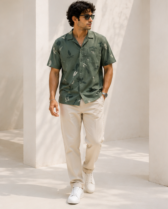 Forest Green Half Sleeve Shirt