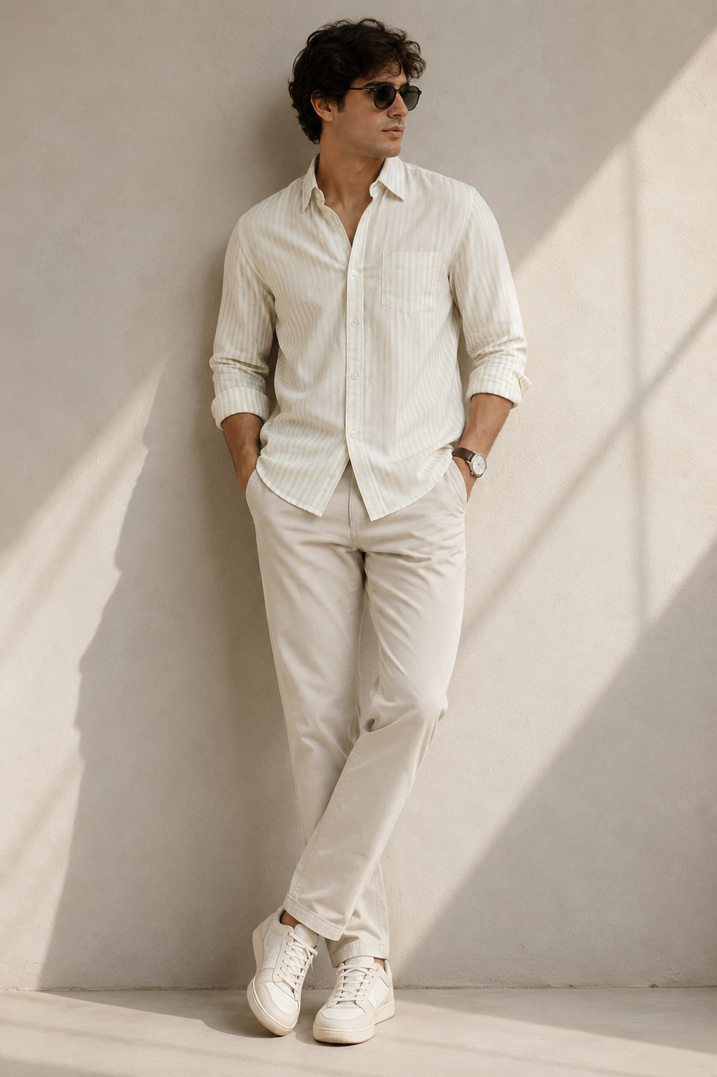 Cotton Yellow Stripe Shirt