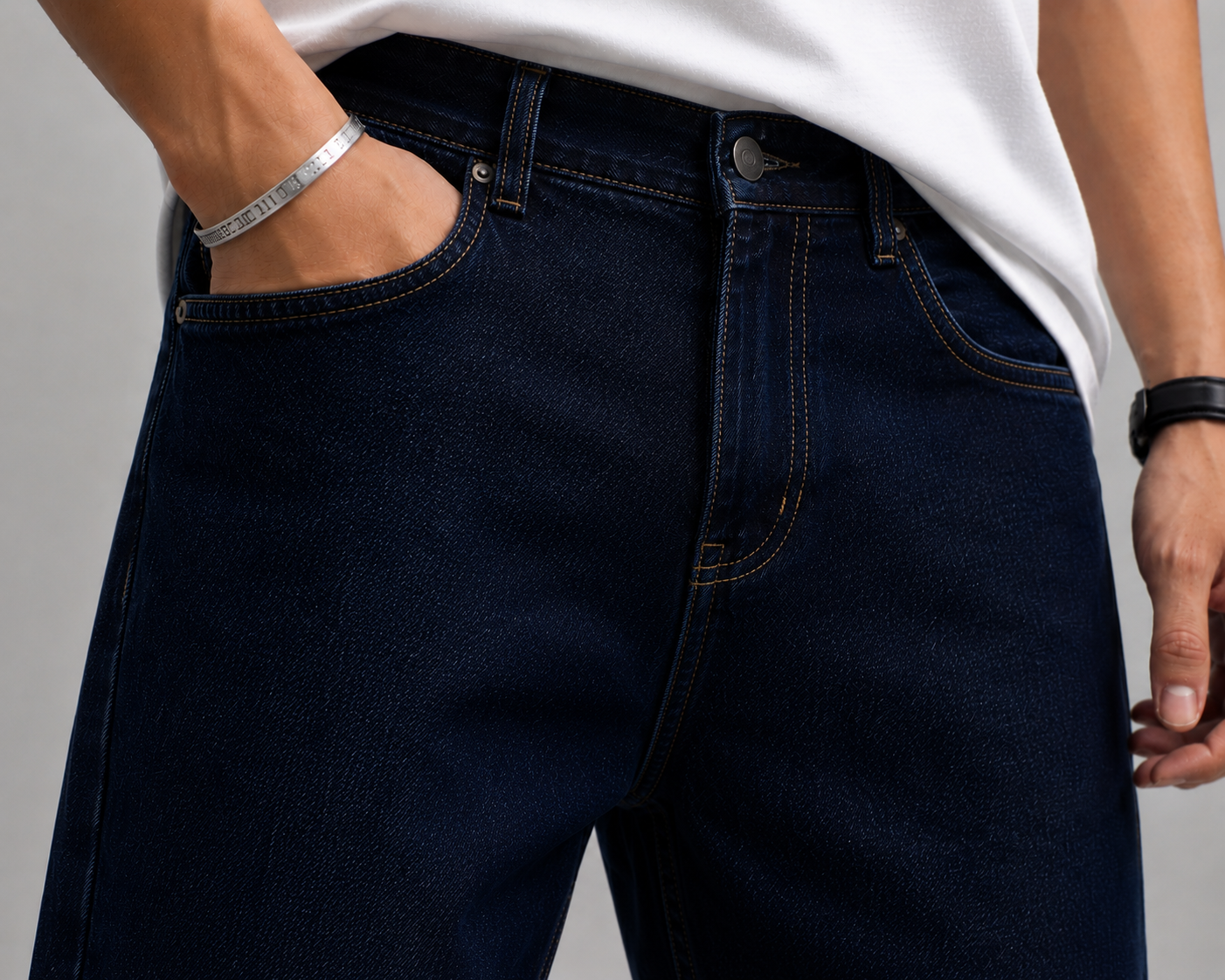 Dark Blue Straight Fit Jeans