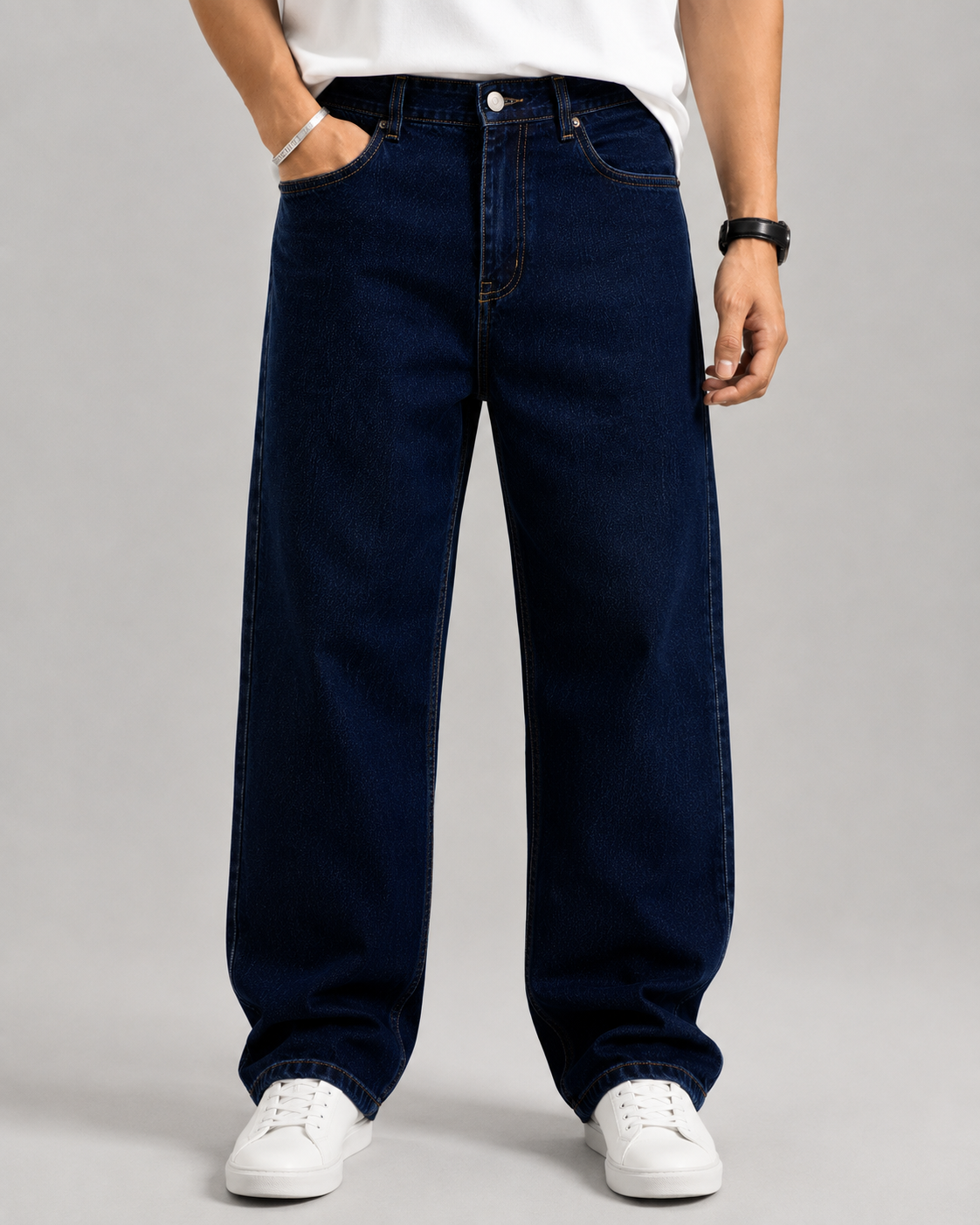 Dark Blue Straight Fit Jeans
