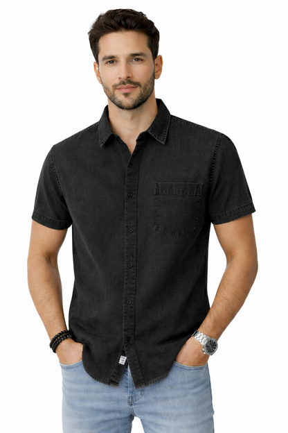 Essential Black Denim Shirt