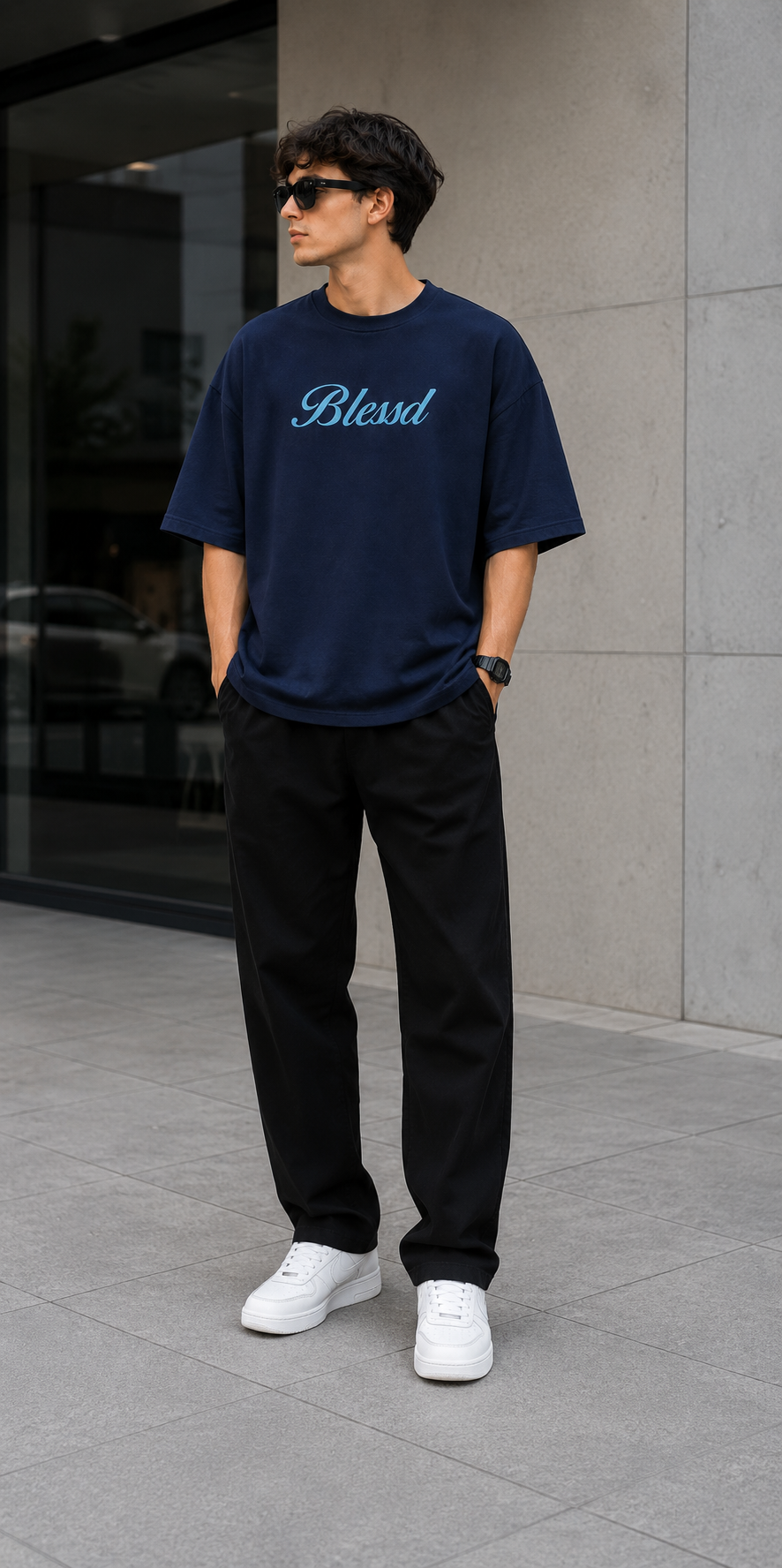 Navy Blue Overszied Tshirt