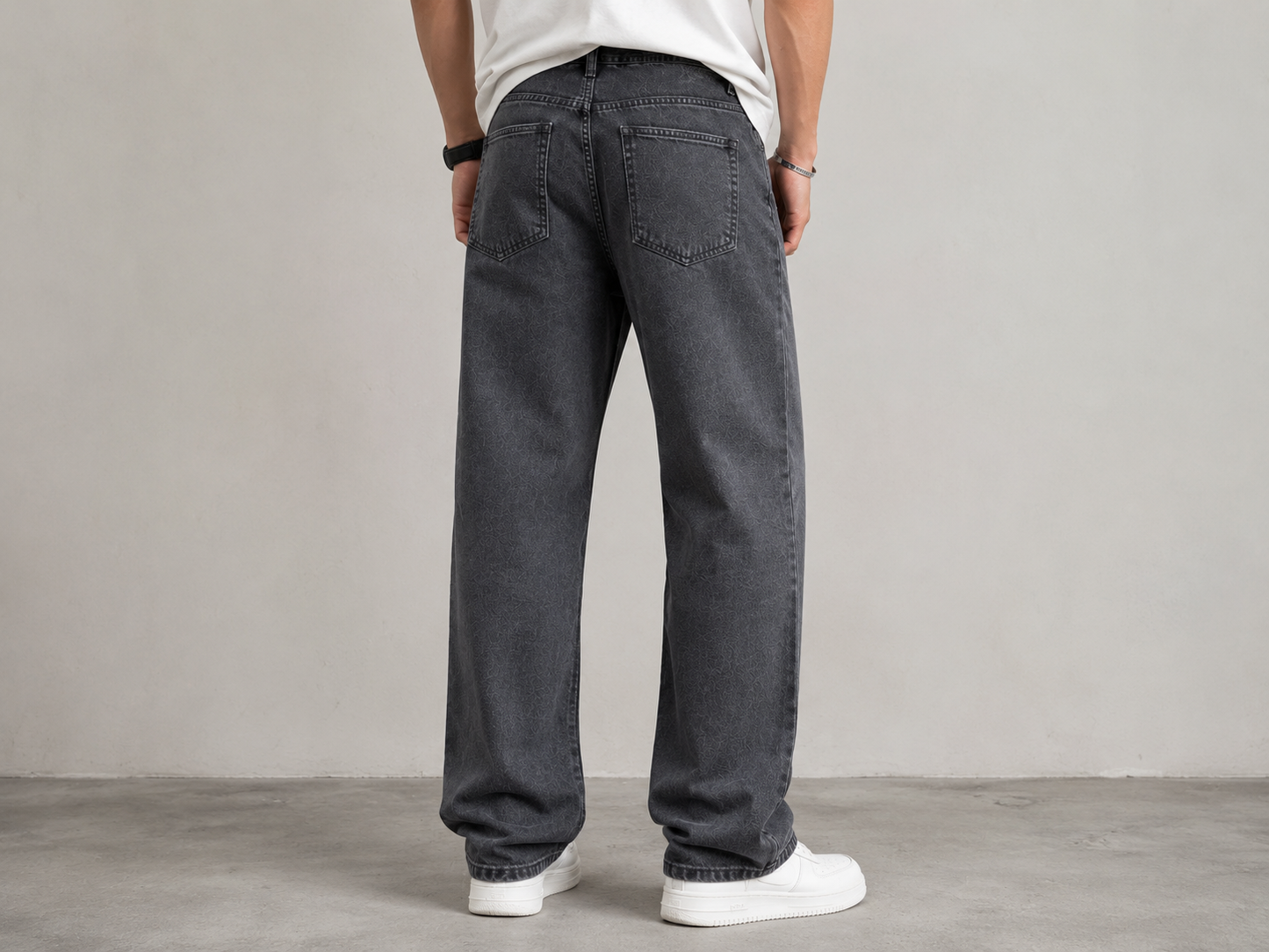 Charcoal Grey Straight Fit Jeans