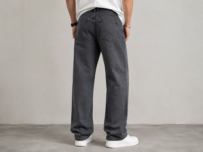 Charcoal Grey Straight Fit Jeans