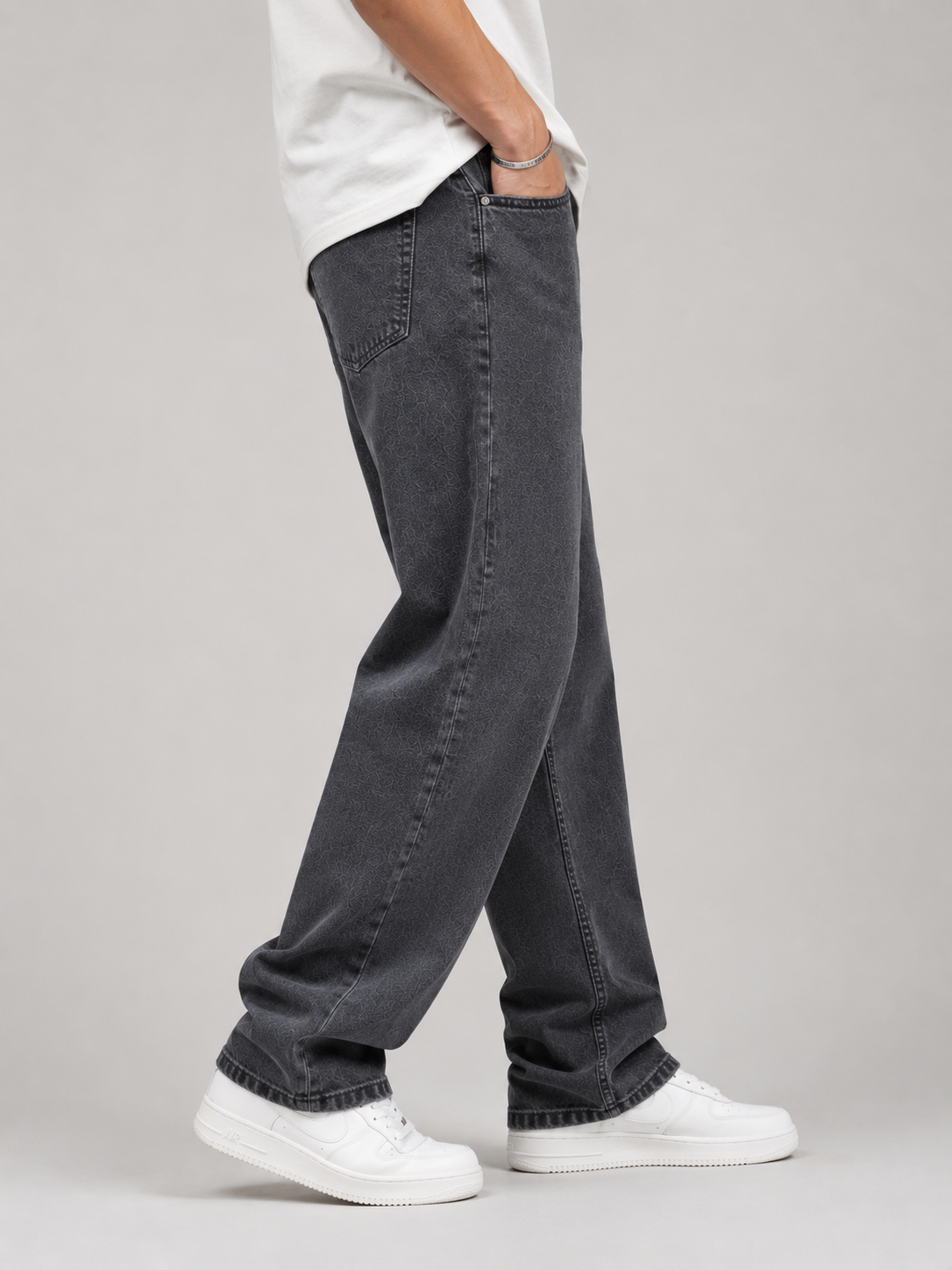 Charcoal Grey Straight Fit Jeans