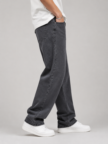 Charcoal Grey Straight Fit Jeans