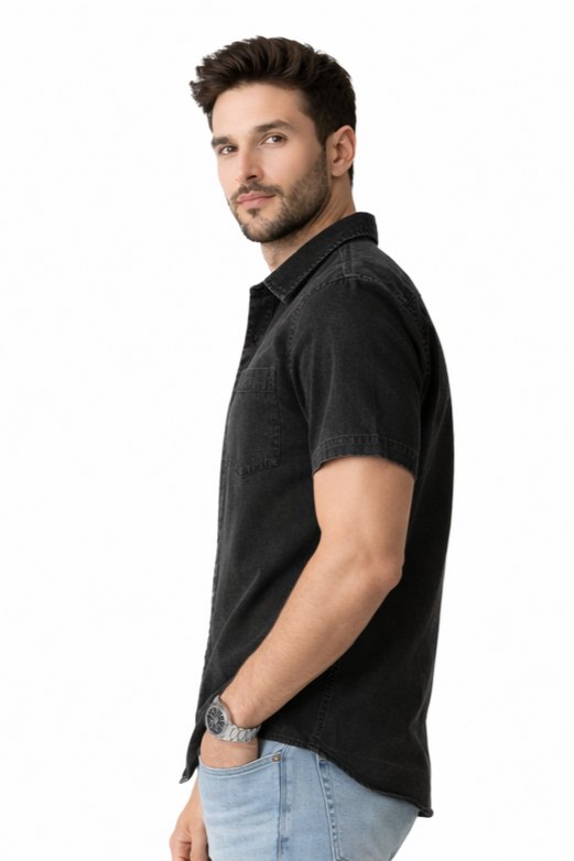 Essential Black Denim Shirt
