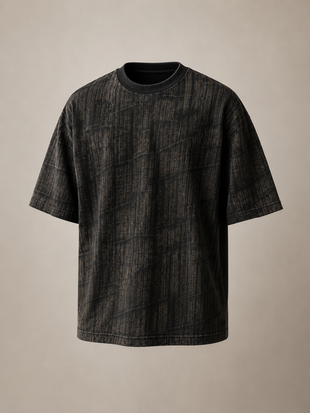 Shadow Grid Washed Oversized TShirt