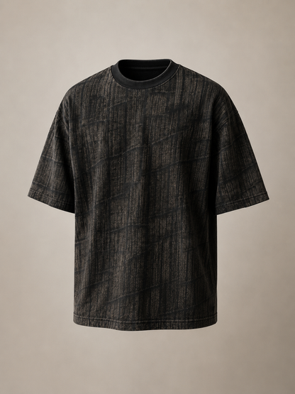 Shadow Grid Washed Oversized TShirt