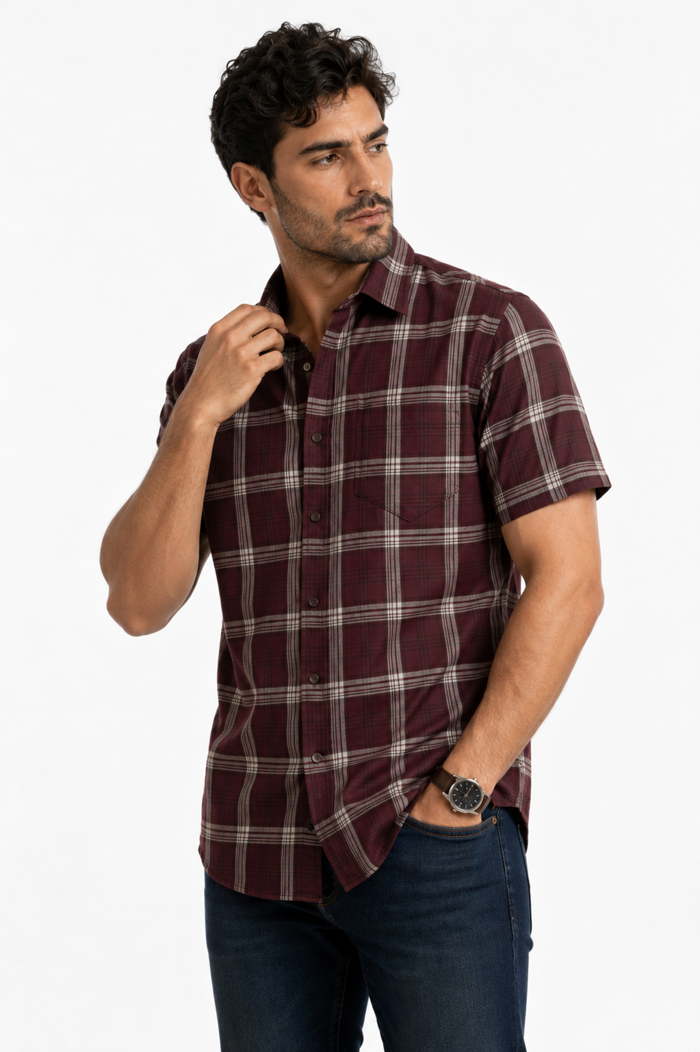 Ribbed Checkerd Shirt