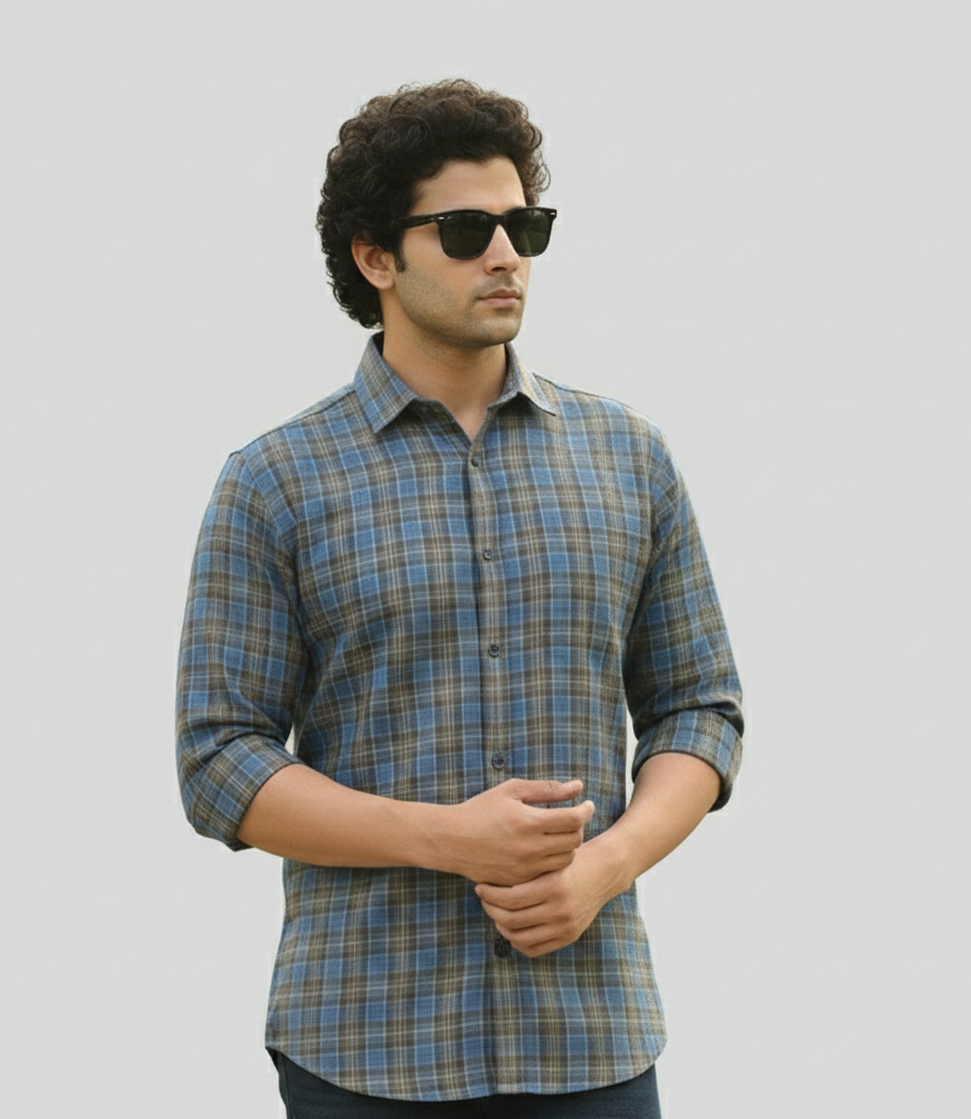 Regular Fit Brushed Checkered Shirt