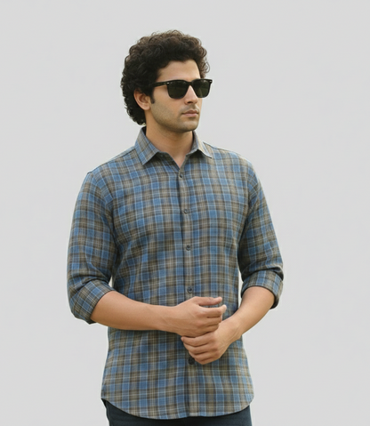 Regular Fit Brushed Checkered Shirt