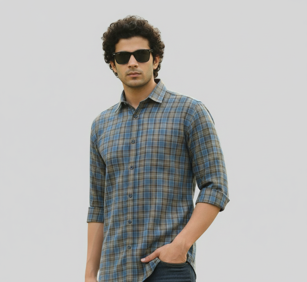 Regular Fit Brushed Checkered Shirt