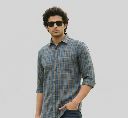 Regular Fit Brushed Checkered Shirt