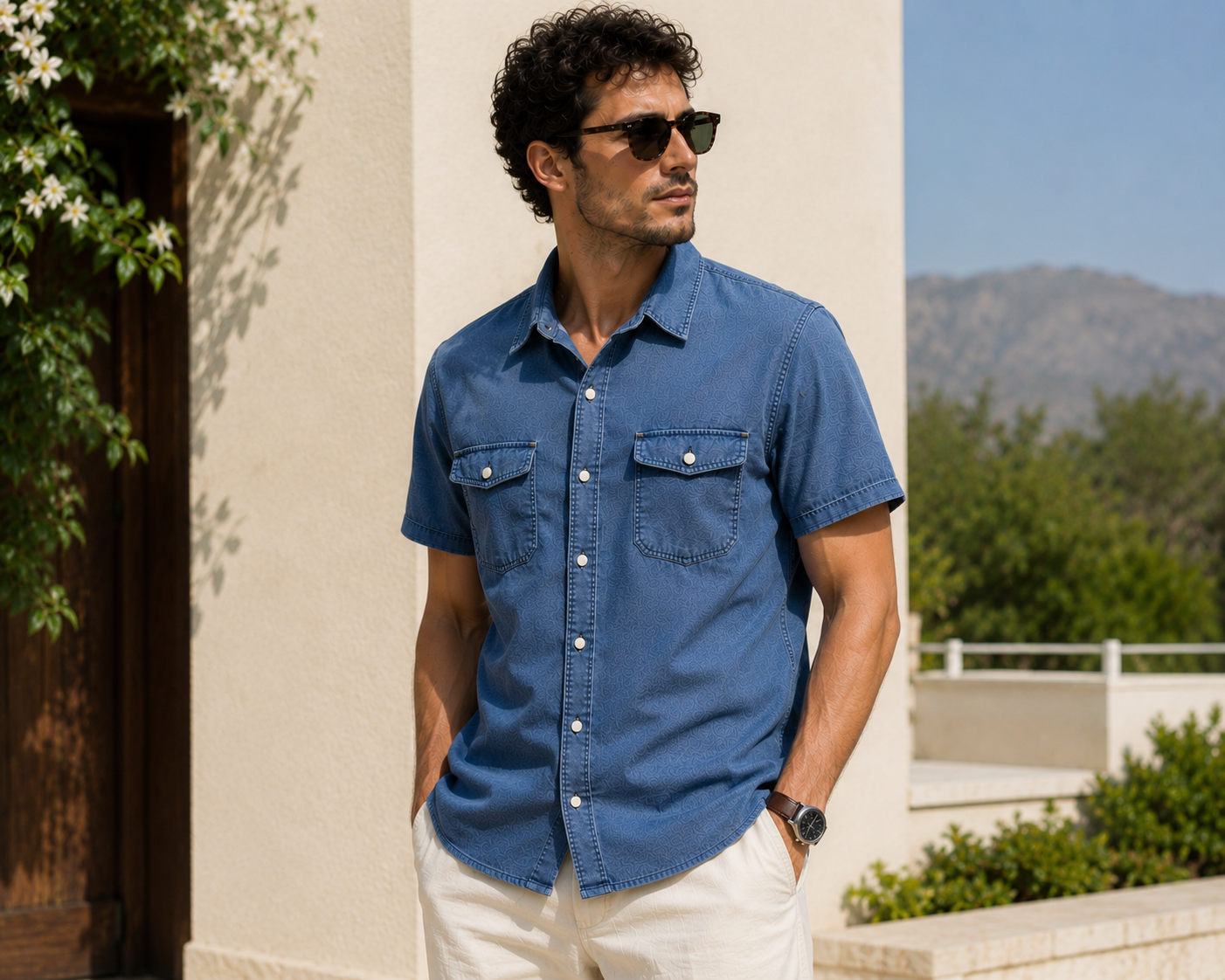 Double Pocket Snap Button Shirt